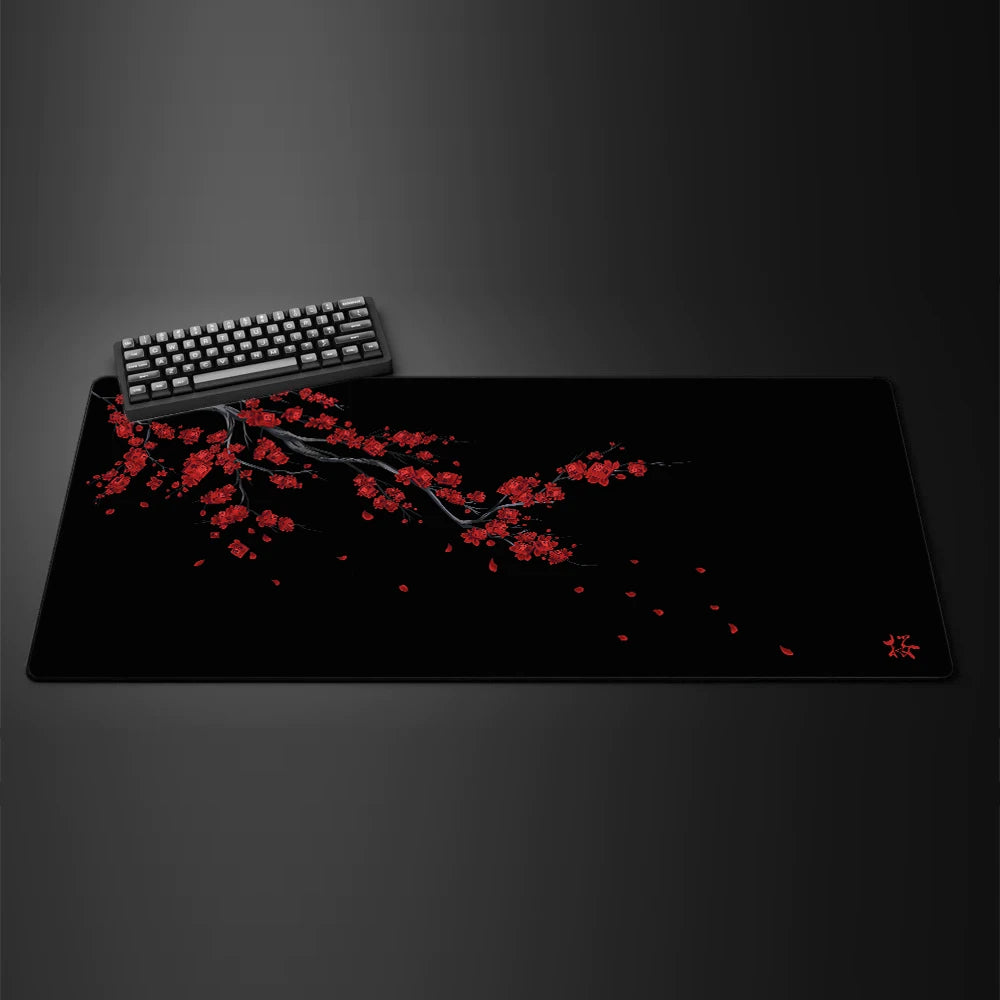 Black Sakura Gaming Mouse Pad Kawaii Purple Desk Mat Large Office Carpet Accessories Cherry Blossom Mousepad Gamer Computer Mats CB DROPSHIPPING
