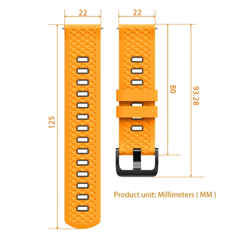 22mm Sport Slicone Strap For OnePlus Watch 3 2 2R 46mm Soft Bracelet For OPPO Watch X X2 4 Pro/Mi Watch 2 Pro S4 S3 S1 Watchband CB DROPSHIPPING