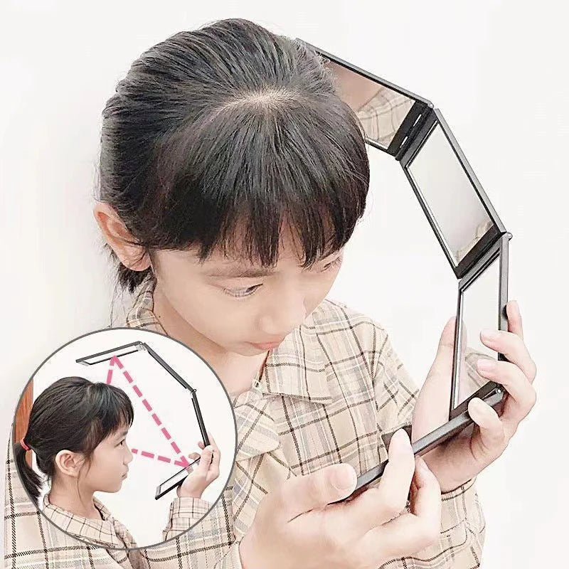 1PC 4 Way Mirror 360 Degree Handheld Desktop Portable Foldable Makeup Mirrors For Self Hair Cutting Make Up Beauty Tool CB DROPSHIPPING