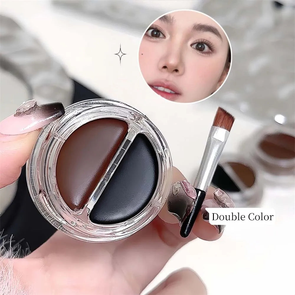 Two-Tone Matte Eyebrow Cream With Brush for Eyeliner & Eye Brow Waterproof Sweat Proof Wild Eyebrow Gel 3D Natural Tint Makeup CB DROPSHIPPING