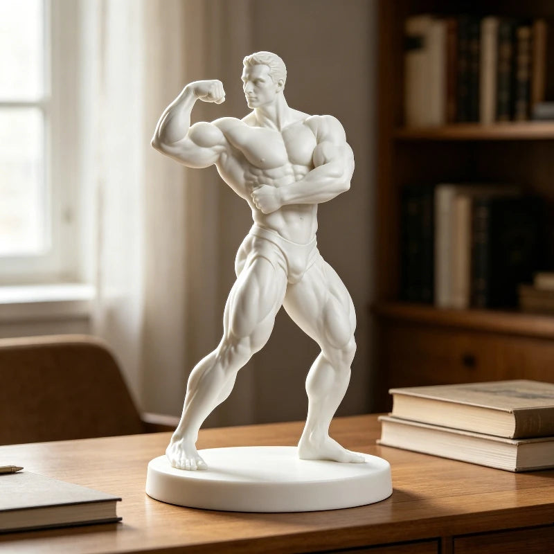 Fitness Athlete Statue,3D Printed Relief, Classic Sculpture with Perfect Physique,Art Desktop Decor for Home, Cafe,Bar Bookstore CB DROPSHIPPING