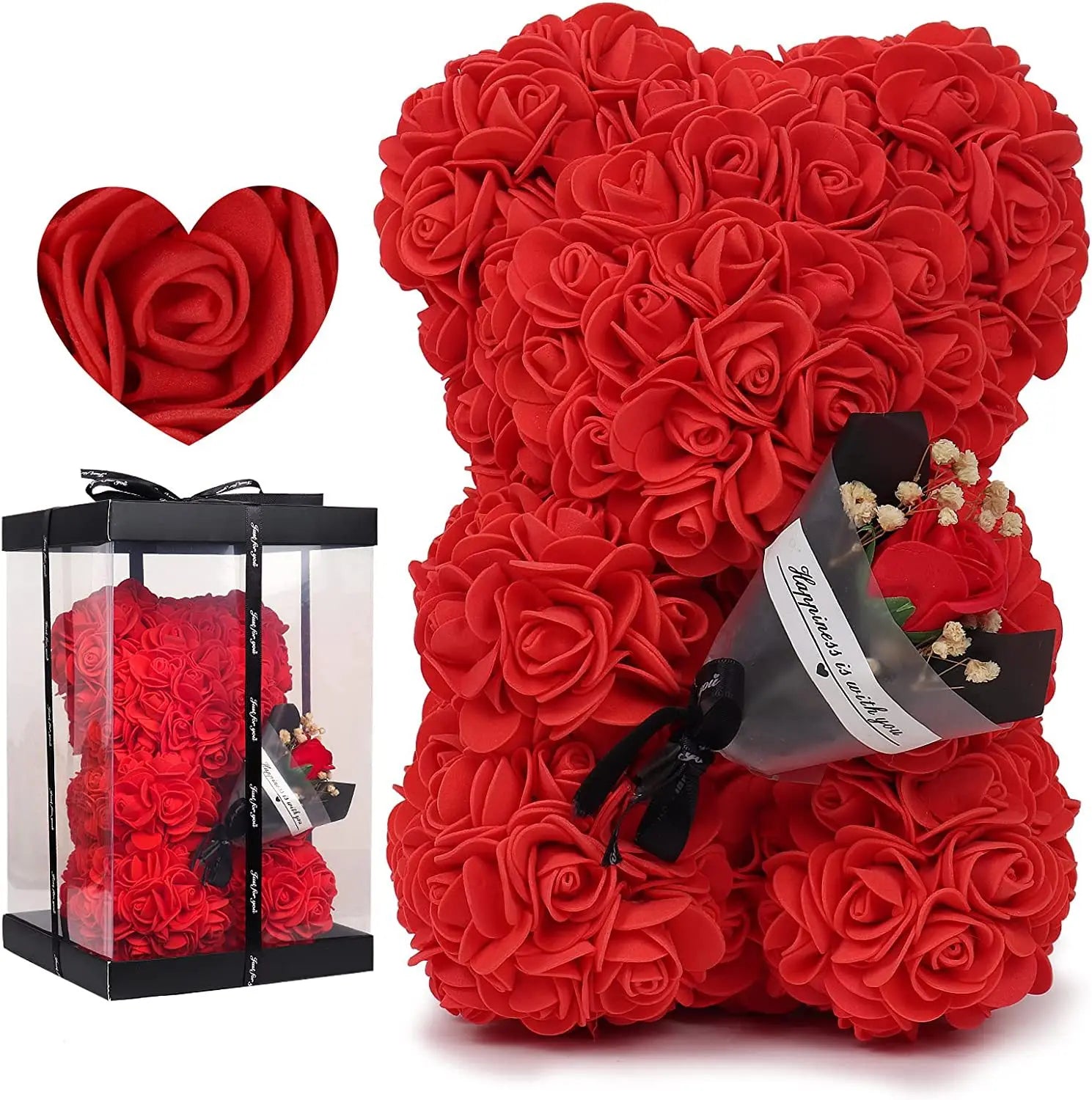 2024 New Artificial Flower Eternal Rose Teddy Bear for Mom Mother's Day Birthday Valentine's Day Anniversary Gifts & Decorations