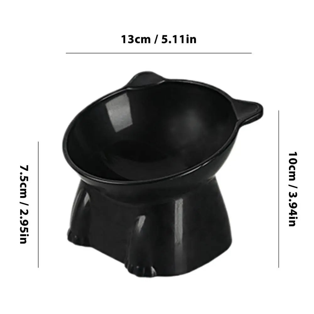 High Foot Pet Bowl Raised Tilted Cat Bowl Washable Plastic Combination Anti Tipping Drinking Water Non Slip for Cats Dogs CB DROPSHIPPING