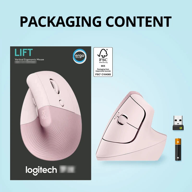 Logitech Lift Vertical Mouse  Ergonomic Wireless With Silent Click Bluetooth/Usb Dual Mode For Pc Laptop Tablet Wrist Pain CB DROPSHIPPING