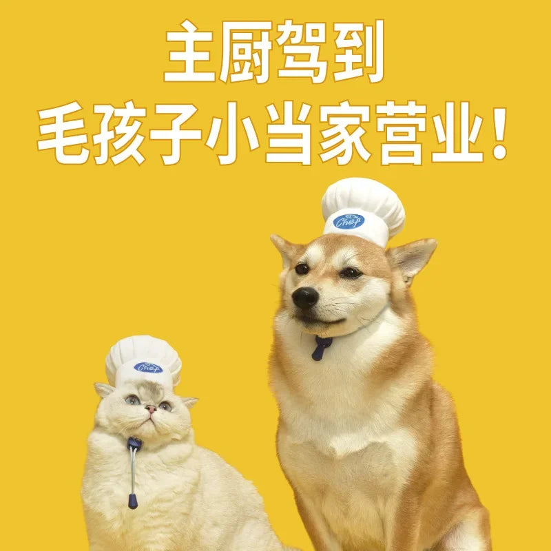 Chef Hat Pet Head Cover Adjustable Pet Hat Dog Photo Decoration Cat Universal Pet Supplies Dog Accessories for Small Dogs
