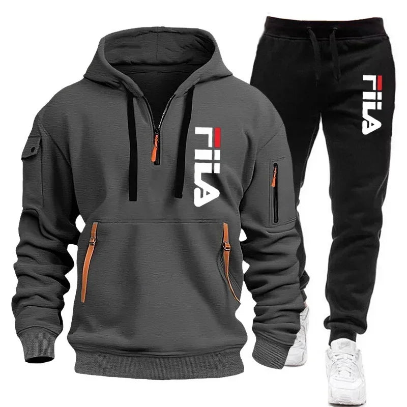 Men's hoodie set, a two-piece set of comfortable and fashionable top and casual sport pants CB DROPSHIPPING