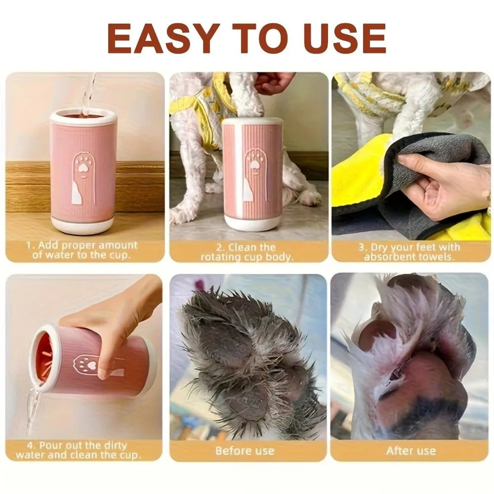 Automatic Pet Foot-washing Cup Soft Quick Wash Dog Foot Cleaning Cup Portable Detachable Paw Cleaner Cup For Cats and Dogs CB DROPSHIPPING