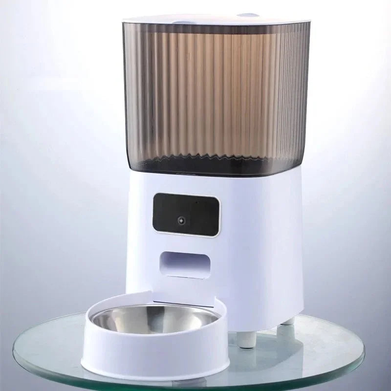 5L Double Bowls Smart Automatic Cat Feeder With Camera Cat Dry Food Video Dispenser Pet Smart Voice Recorder Auto Feeder For Dog CB DROPSHIPPING
