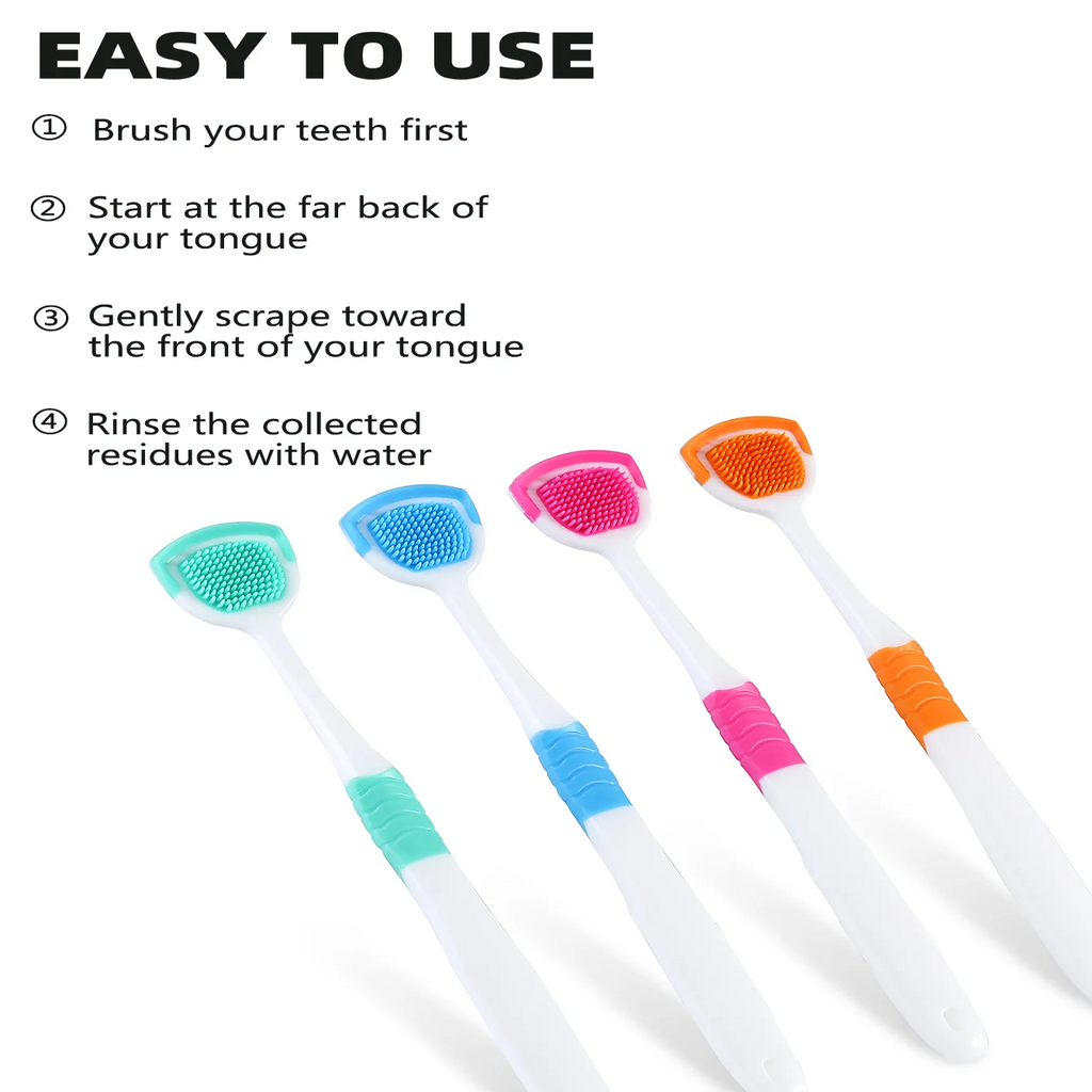 1Pc/4Pcs/8Pcs Silicone Tongue Scraper For Oral Hygiene,Tongue Cleaner Scraper For Oral Care,Tongue Brush Food Debris Clea