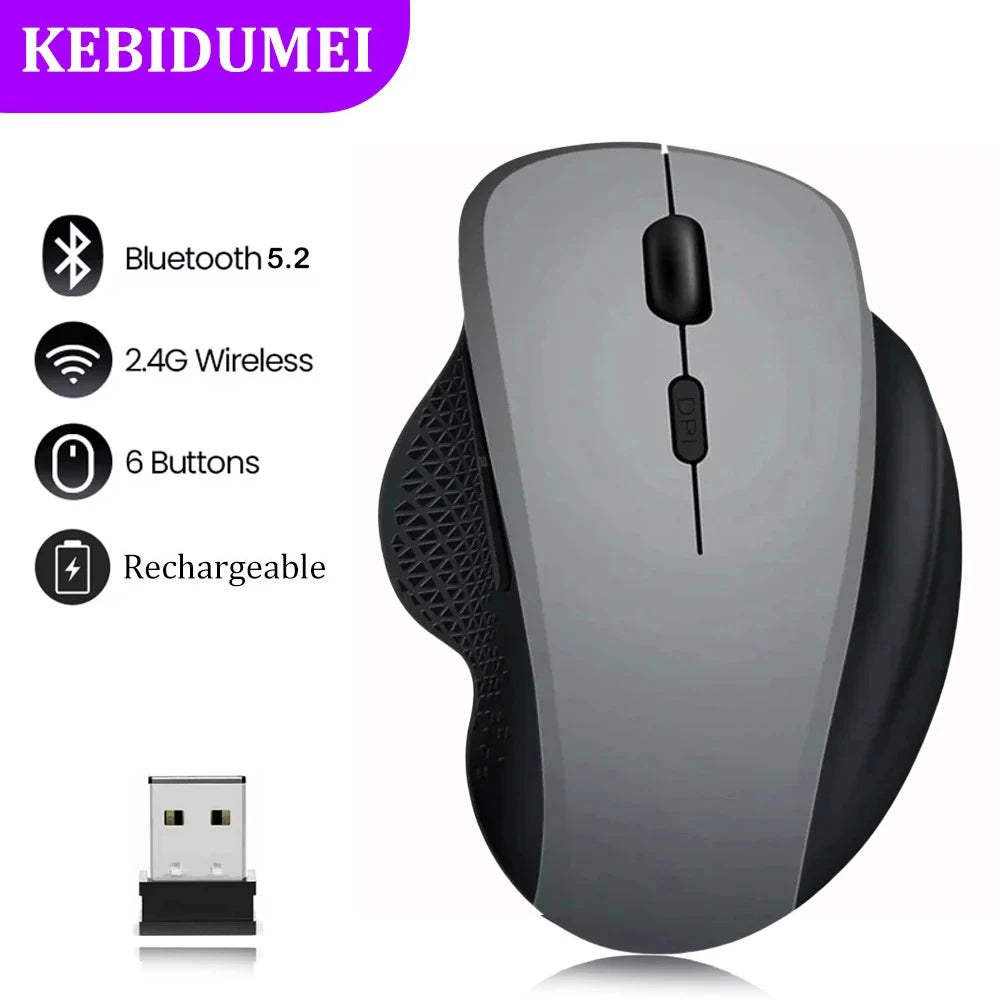 6 Button Ergonomic Mouse 2.4G Wireless Mouse Bluetooth Mouse 400mAh Rechargeable Gaming Mice 1600DPI Optical Mouse For PC Laptop CB DROPSHIPPING