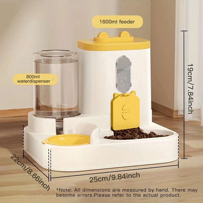 Pet large-capacity feeder integrated automatic water dispenser cat food bowl dog feeding bowl cat bowl dog bowl pet supplies CB DROPSHIPPING
