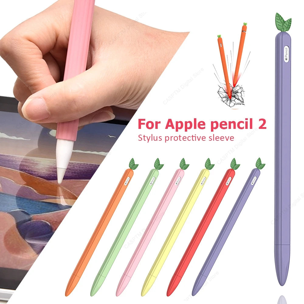 For Apple Pencil Pro Case Soft Silicone Holder Stylus Pen Cover For Apple Pencil 2 2nd Generation Cases Tablet Touch Pen Coque CB DROPSHIPPING