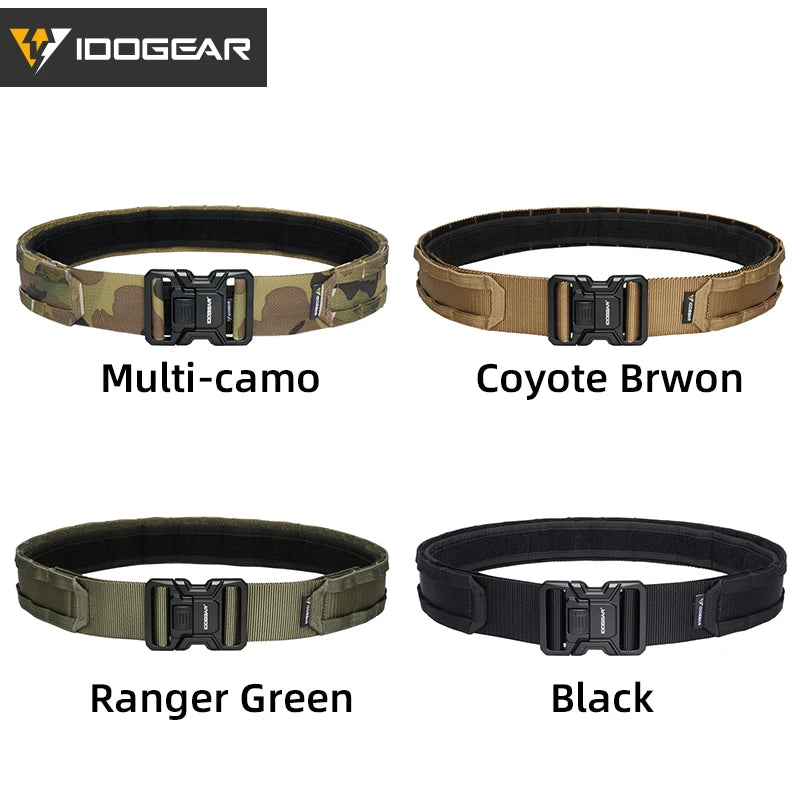IDOGEAR Tactical 2" Belt Quick Release MOLLE Belt With Inner Outer Adjustable For Men Outdoor Sport Airsoft 3444 CB DROPSHIPPING