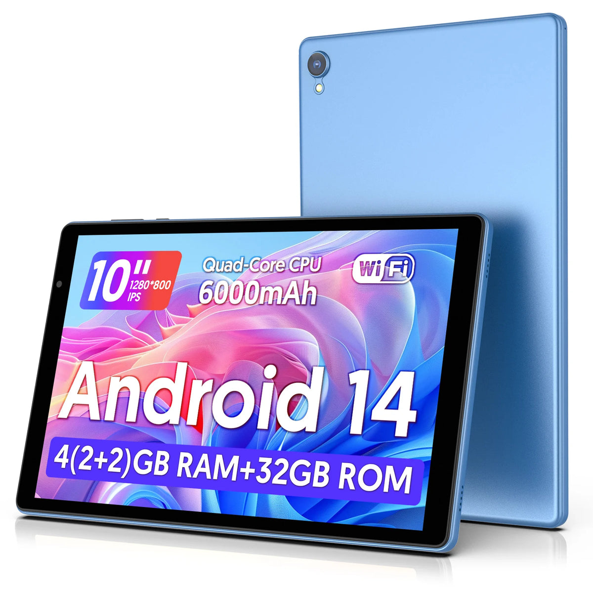 Latest Android 14 Tablet, 10-inch Tablet, Quad-core Processor, 5G WiFi, 4GB ROM + 32GB RAM, 1280*800 Resolution, 6000mAh Battery CB DROPSHIPPING