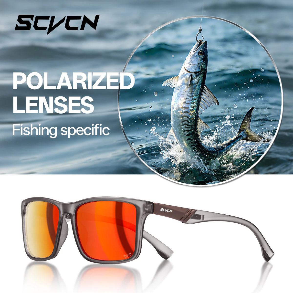 SCVCN Fishing Polarized Sunglasses Outdoor Sport Photochromic Glasses Men Outdoor Cycling Bike UV400 Protective Hiking Goggles CB DROPSHIPPING