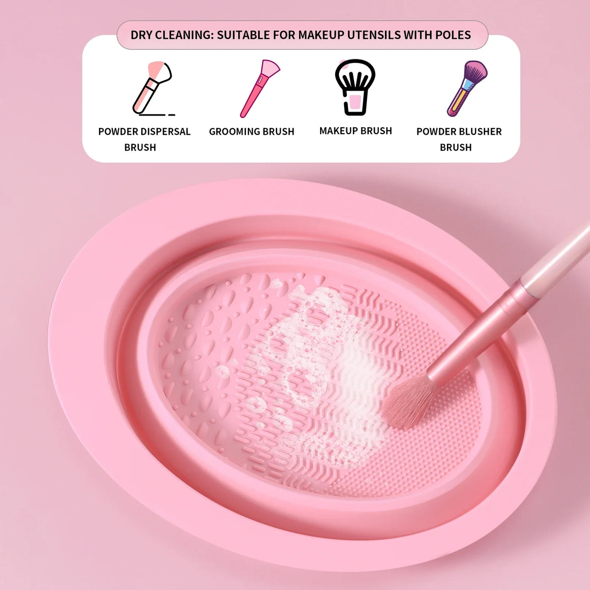 Makeup Brush Cleaning Tool,1pcs Silicone Brush Cleaner Pad Foldable Portable Cleaning Bowl For Makeup Brushes CB DROPSHIPPING