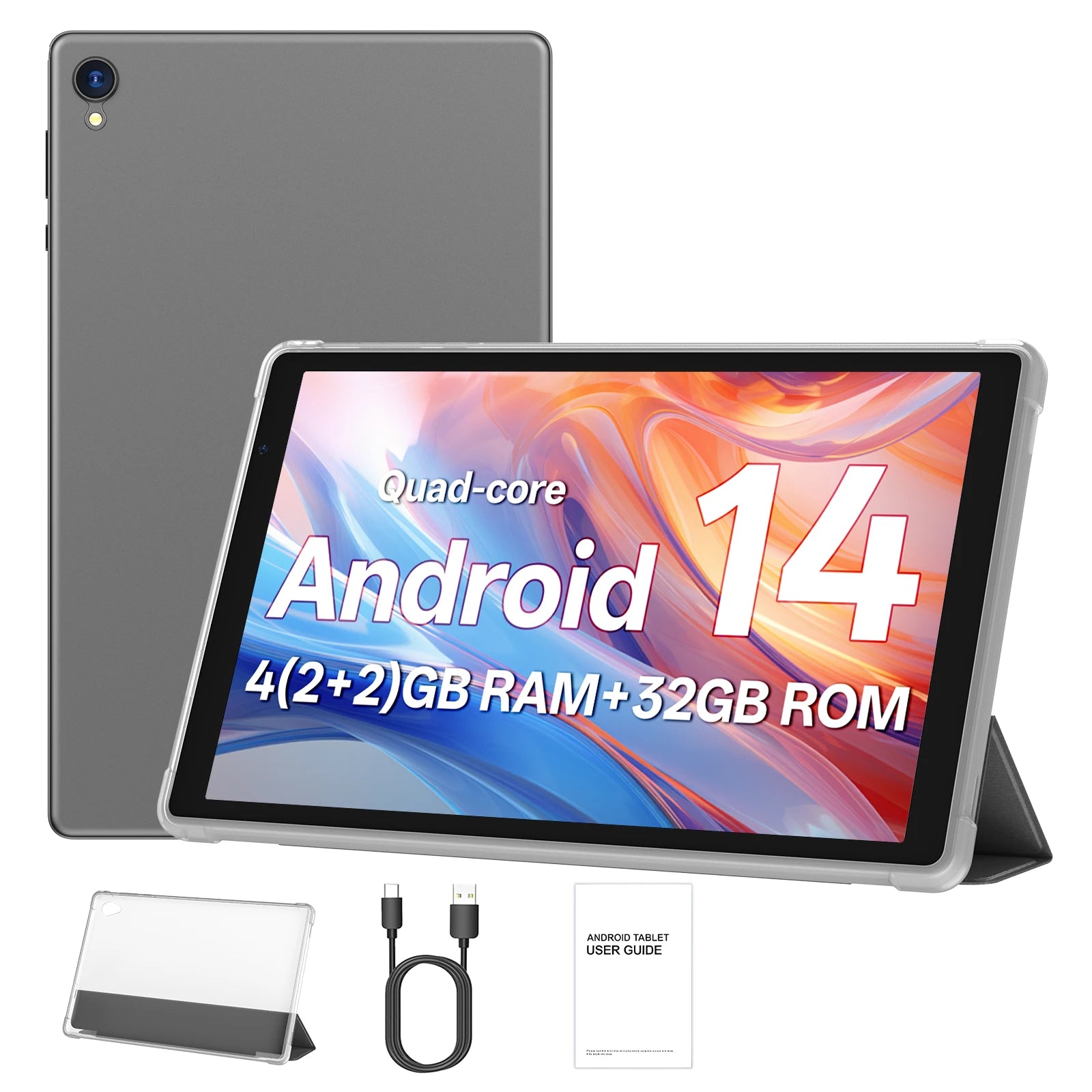 Latest Android 14 Tablet, 10-inch Tablet, Quad-core Processor, 5G WiFi, 4GB ROM + 32GB RAM, 1280*800 Resolution, 6000mAh Battery CB DROPSHIPPING