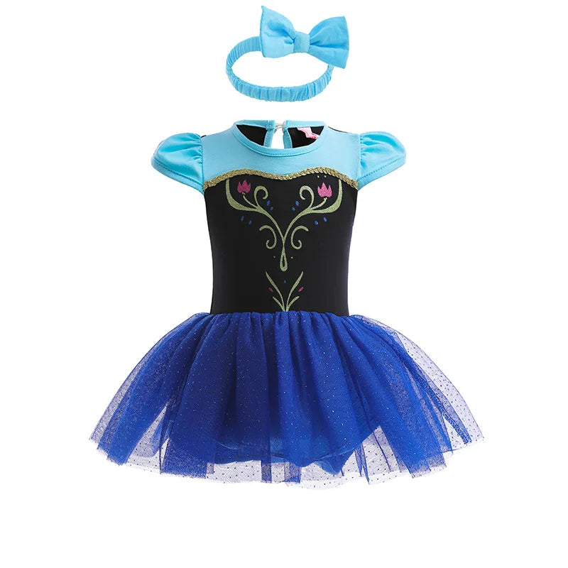 Baby Girls Costumes Kid Romper Tutu Dress with Headband Infant Baby Girl Princess Alice Clothes Aurora Belle Dress Party Costume CB DROPSHIPPING