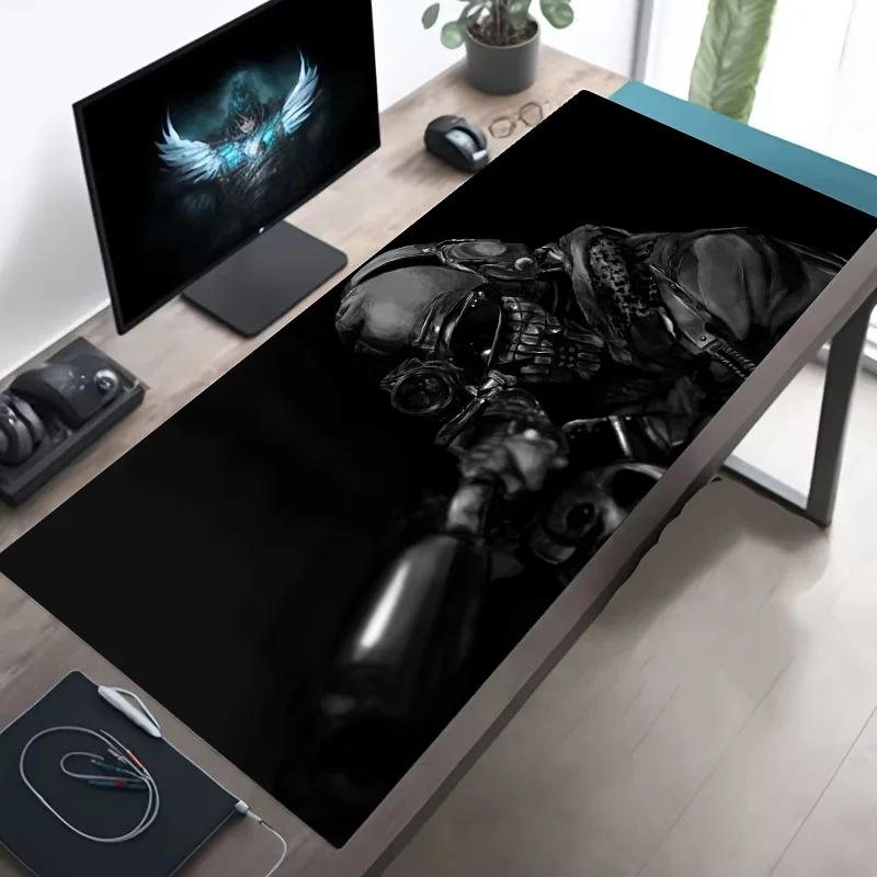 Large Mouse Pad Tactical Soldier Design Non-Slip XXL Desk Pad Gaming Accessories Stitched Edges for Home and Game for FPS Gamer CB DROPSHIPPING