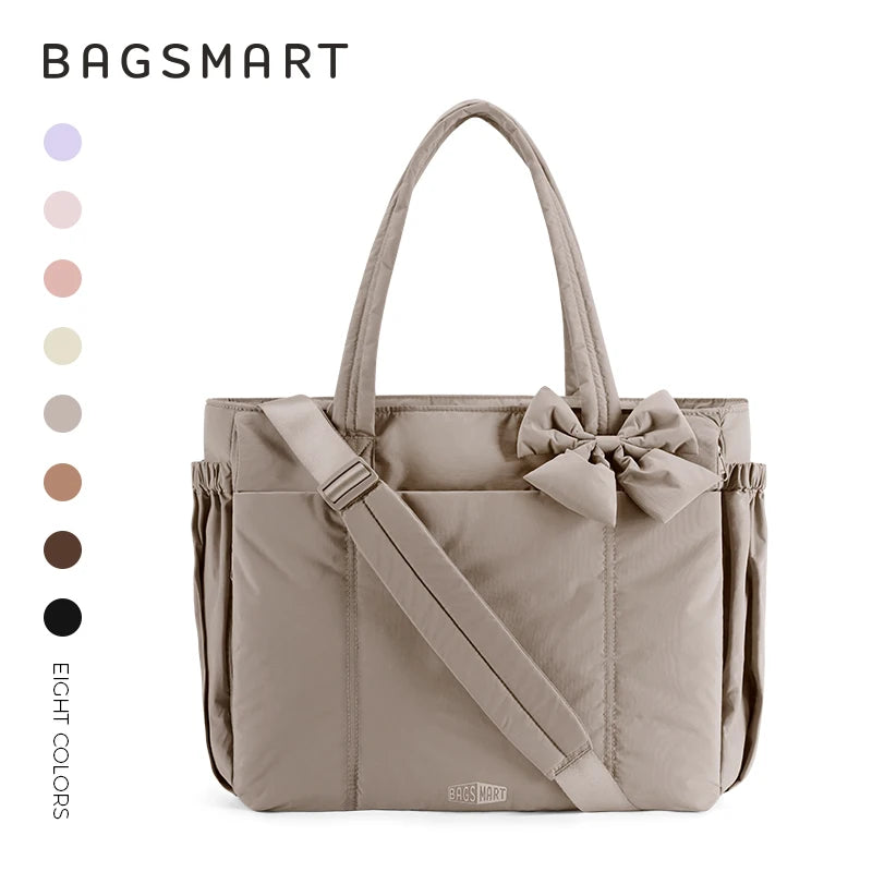 BAGSMART Large Capacity Tote Bag for Women Versatile Commuting Handbag Messenger Multiple Pockets Shoulder Sport Bag