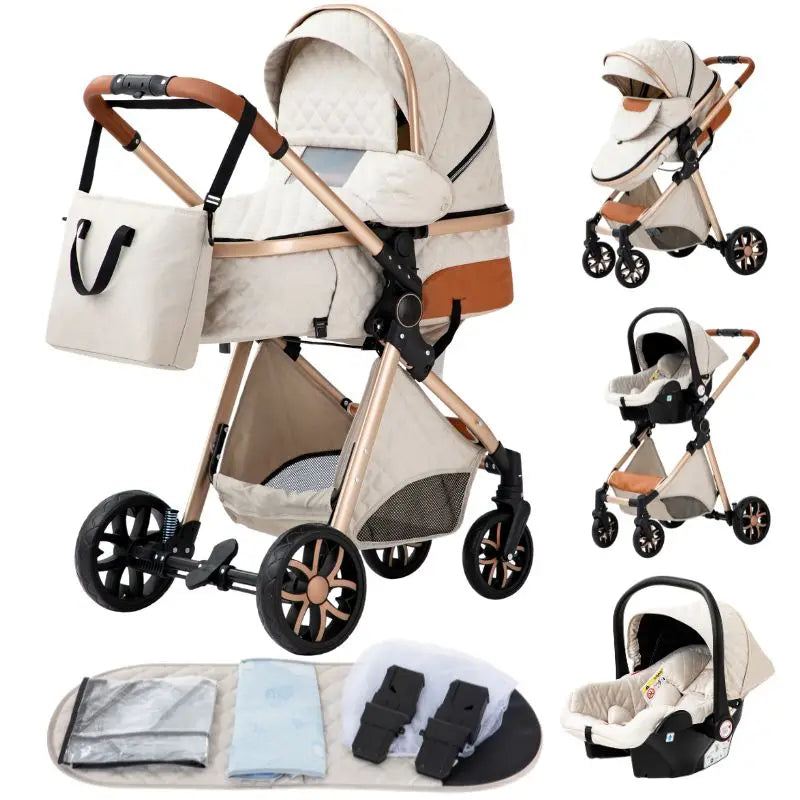 3-in-1 baby stroller travel system lightweight pram for newborns compact foldable Winter baby stroller baby buggy all-terrain CB DROPSHIPPING
