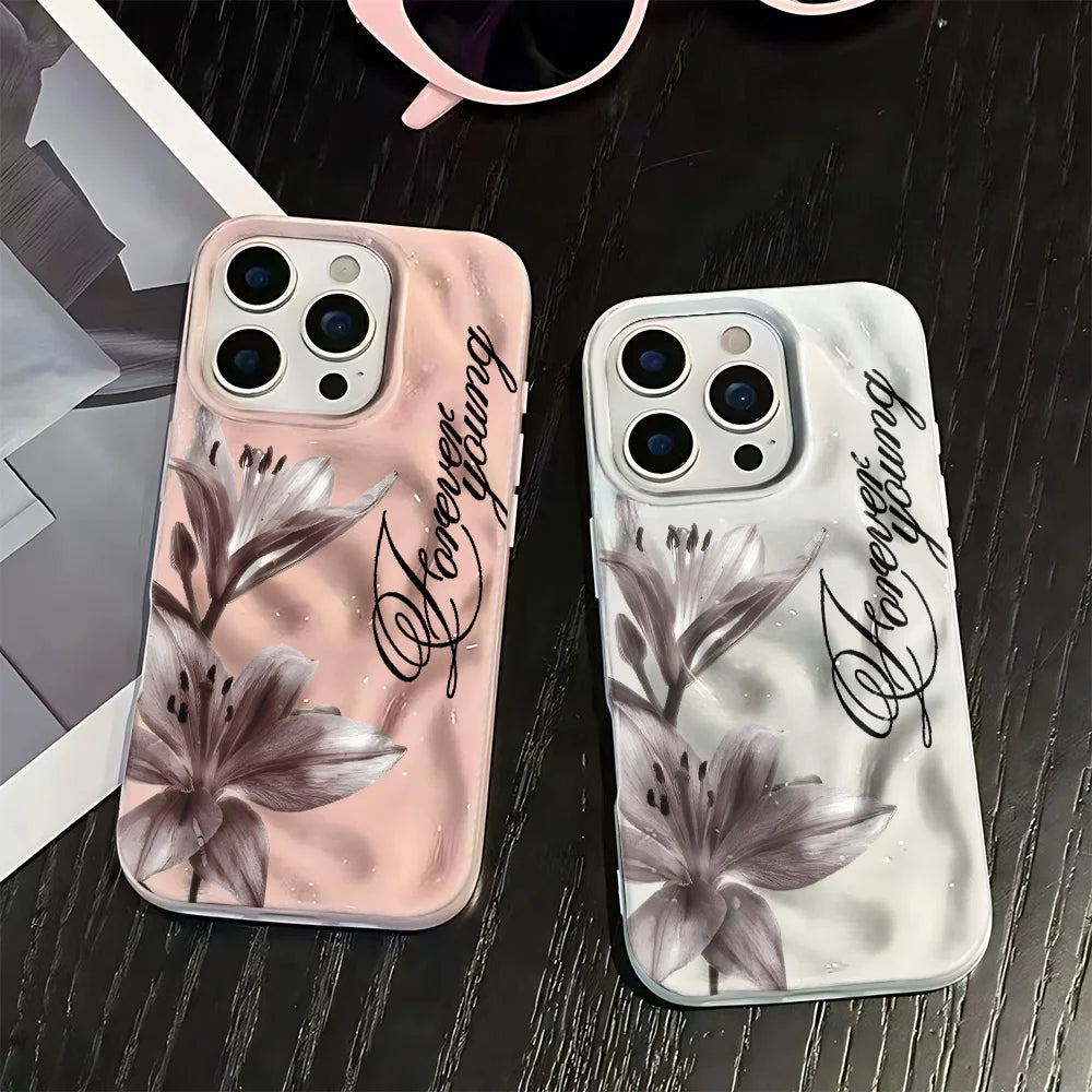 Lily Forever Young Camera Protection Silicone Case For Iphone 17 16 Plus 15 14 13 12 11 Pro Max Full Edge Shockproof Cover CB DROPSHIPPING