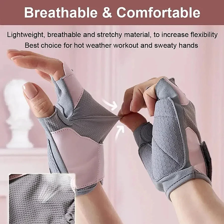 Fitness gloves - anti-slip, anti-curl, semi-fingered wrist guards for bar exercises, sports, cycling, yoga, outdoor activities. CB DROPSHIPPING