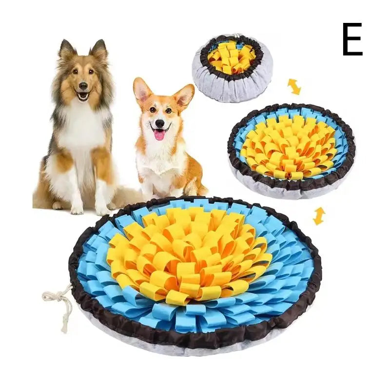 【E】Pet Snuffle Mat For Dogs, Interactive Feed Game For Boredom, Encourages Natural Foraging Skills For Cats Dogs Bowl Travel Use