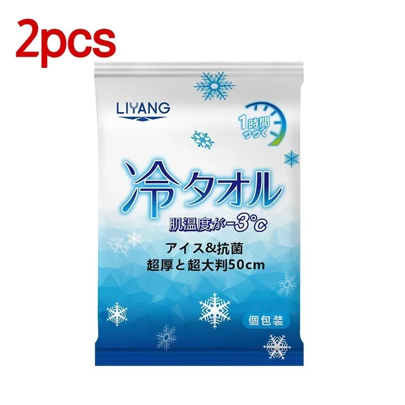 Extra Large Cooling Wet Wipes Instant Ice Cold Refreshing Summer Portable Oversized Sweat Wipes for Adult Sport Outdoor Driving