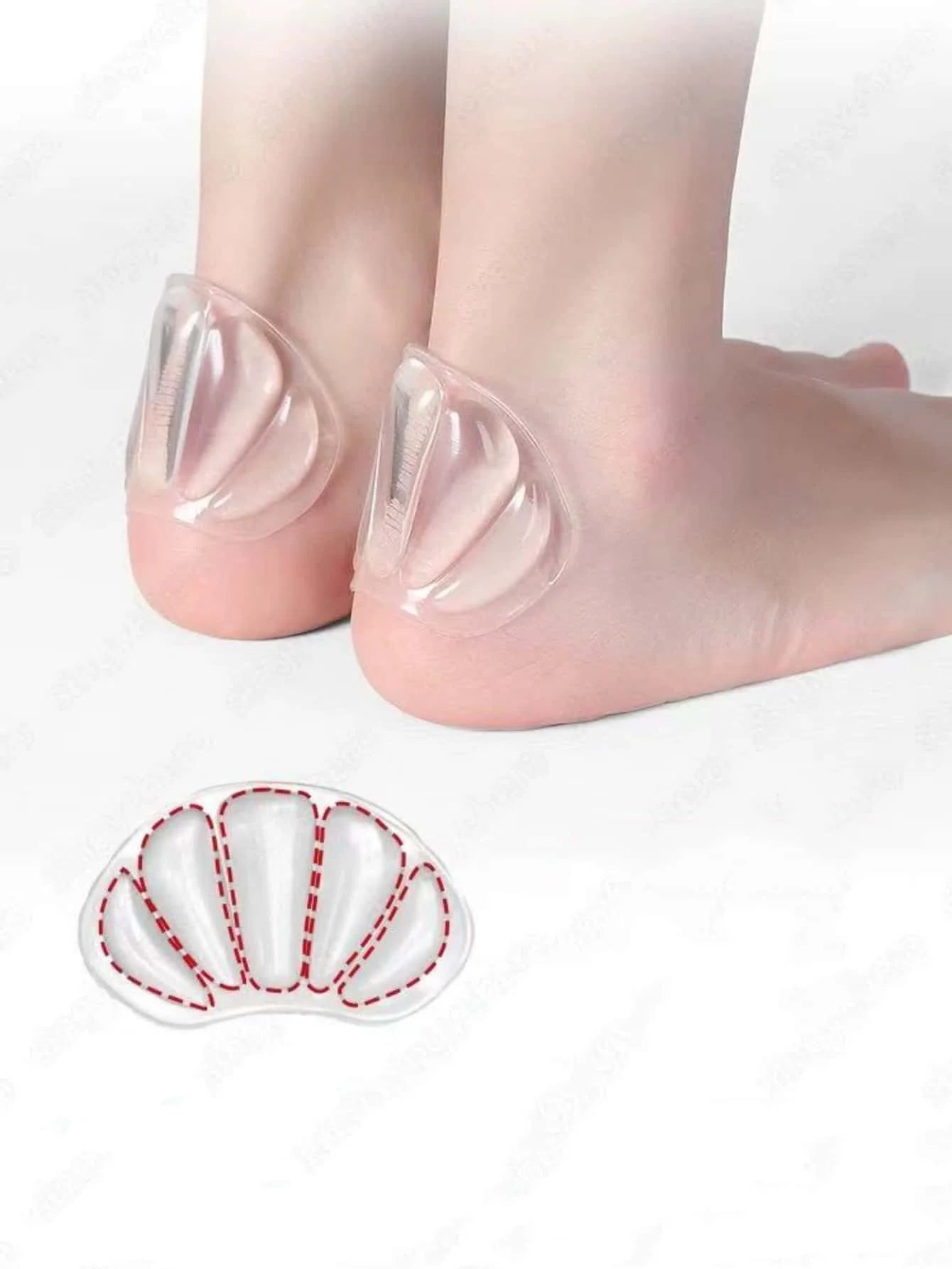 2 Pairs of Unisex Transparent Shell Silicone Heel and Sole Protectors, Comfortable and Stylish Insoles, Heel Stickers, Shoe Accessories
