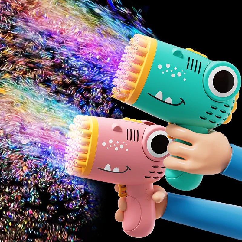 40 Hole Dinosaur Bubble Handheld Bubble Machine, Electric Bubble Gun Outdoor Wedding Party Toy(without Bubble Water) CB DROPSHIPPING