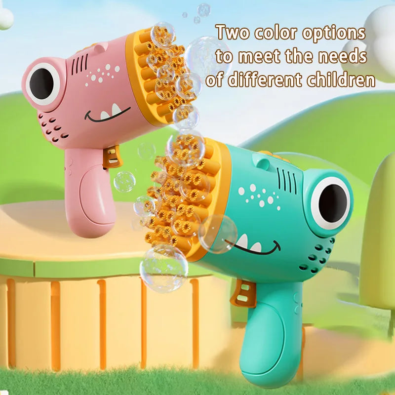 40 Hole Dinosaur Bubble Handheld Bubble Machine, Electric Bubble Gun Outdoor Wedding Party Toy(without Bubble Water) CB DROPSHIPPING