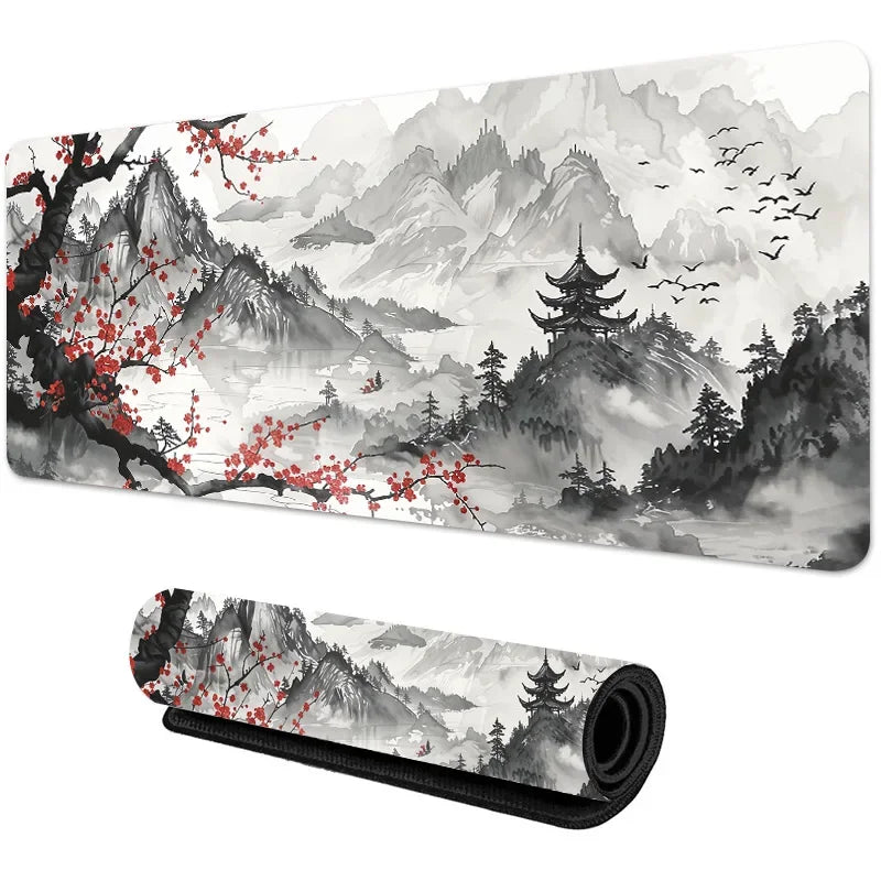 Sakura Scenery Mouse Pad Large Anti-Slip Rubber Gaming MousePad Durable Desk Pad Thick Seam Edge Suitable for Office and Gaming CB DROPSHIPPING