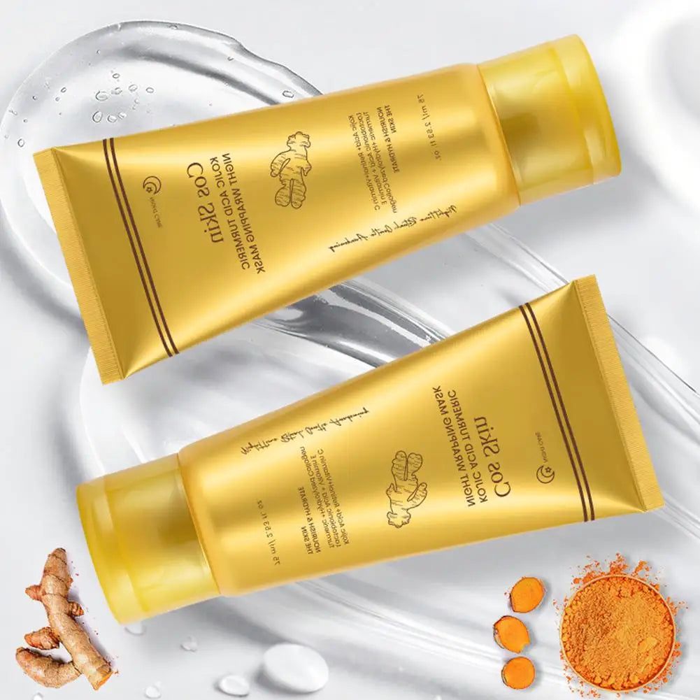 Kojic Acid Turmeric Overnight Wrapping Peel Off Mask Kit Nourish Hydrolyzed Collagen Glowing Skin Refresh Skin Firming Skincare CB DROPSHIPPING