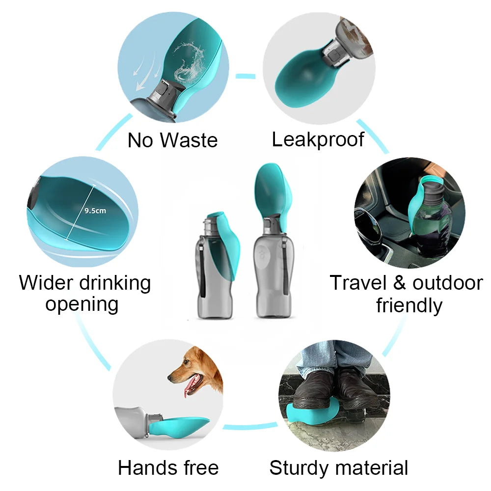 800ml Pet Water Bottle Portable Big Dogs Drinking Bowl High Capacity Leakproof Dog Water dispenser Outdoor Cat Labrador Supplies CB DROPSHIPPING