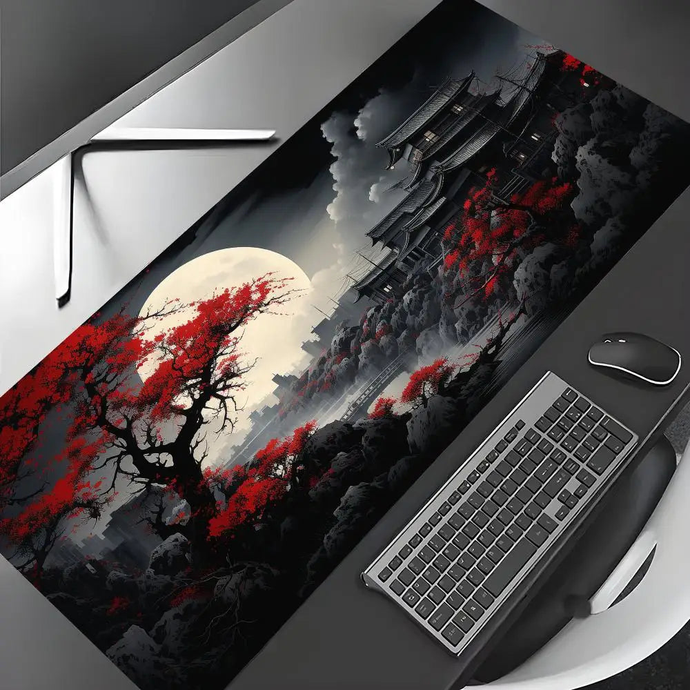 Red and Black Art Landscapes Large Mouse Pad Anti-Slip Durable Desk Mat Offices Accessories Keyboard Mouse Mat Tapis De Bureau CB DROPSHIPPING