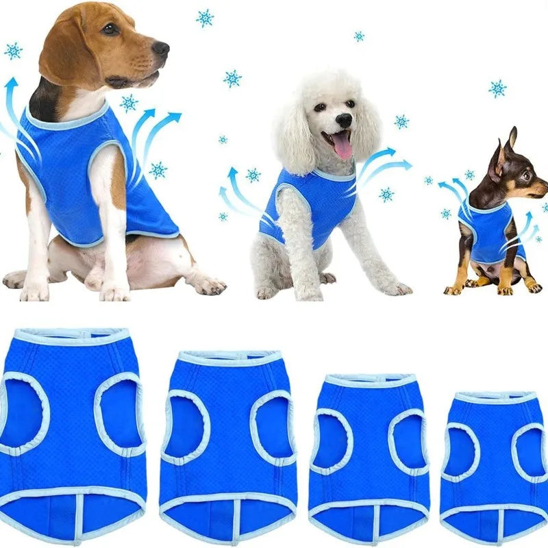 Dog harness Summer Pet Cooling Vest Ice Feeling Short Sleeve Thin Breathable Sun Protection Clothes for Dogs and Cats