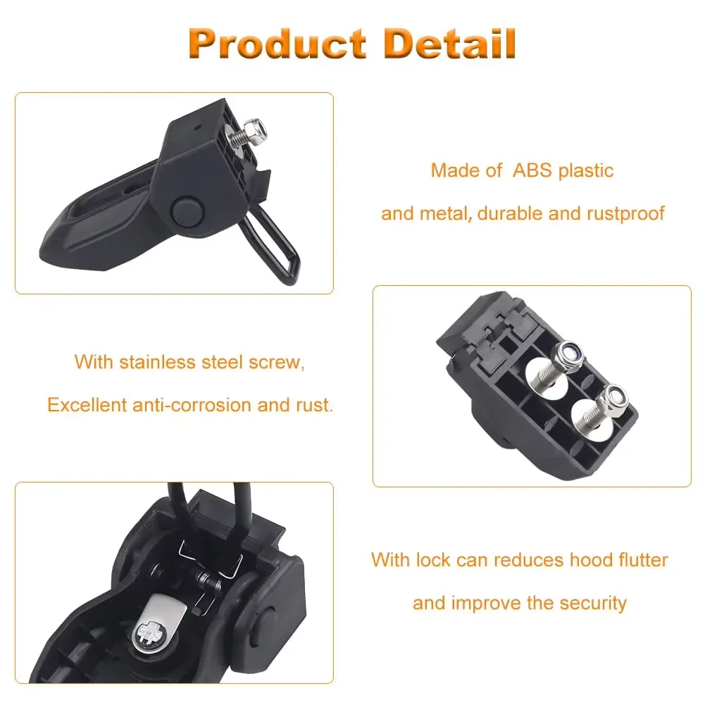 Hood Latches Anti-theft Lock Catch for Jeep Wrangler JL JLU 4XE Rubicon Sahara Sport Gladiator JT 2018-2025 Car Accessories CB DROPSHIPPING