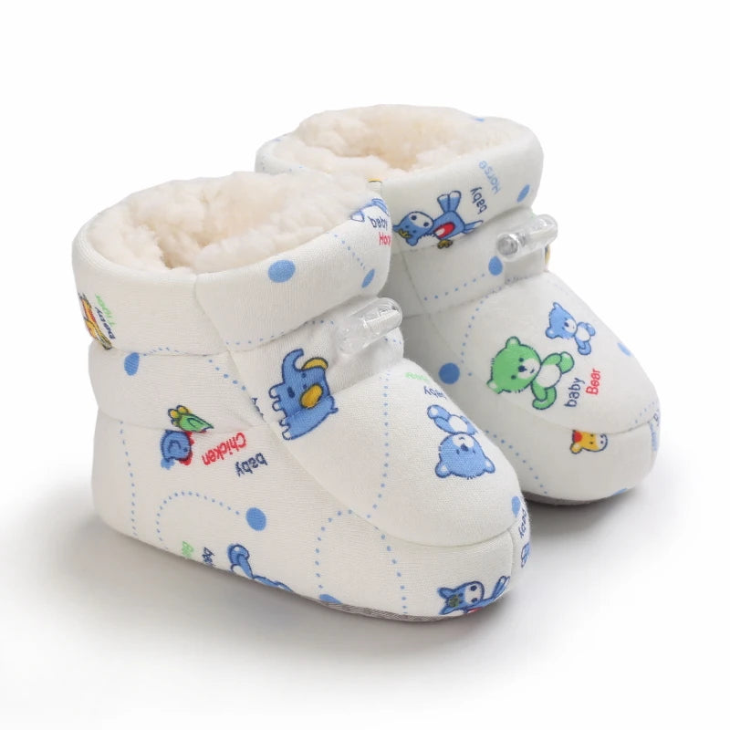 Winter Baby Boots Cartoon Soft Sole Anti-Slip Warm Toddler Shoes Boys Girls Cute Infant Walking Booties CB DROPSHIPPING