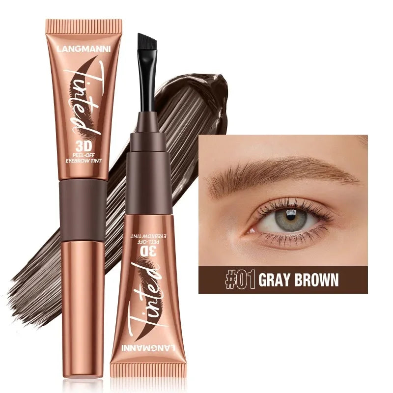 Peel Off Eyebrow Gel Cream Semi Permanent Brow Tint Long-Lasting Waterproof Transfer-Proof for Fuller Defined Brows Makeup