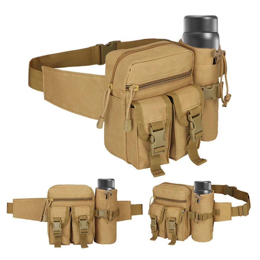 Multi-sport water bottle waist bag is detachable and suitable for outdoor sports such as mountaineering, camping, and hiking CB DROPSHIPPING