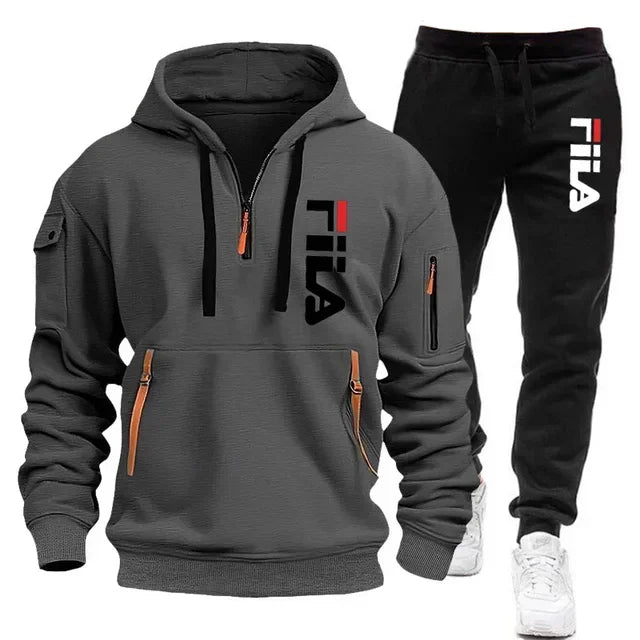Men's hoodie set, a two-piece set of comfortable and fashionable top and casual sport pants CB DROPSHIPPING