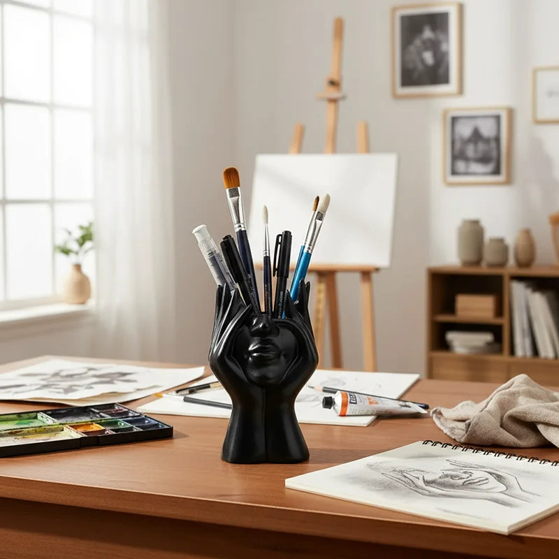 Classical Plastic Face Vase Storage Holders Creative Body Art Styling Office Organizers Multifunctional Makeup Brush Holder CB DROPSHIPPING