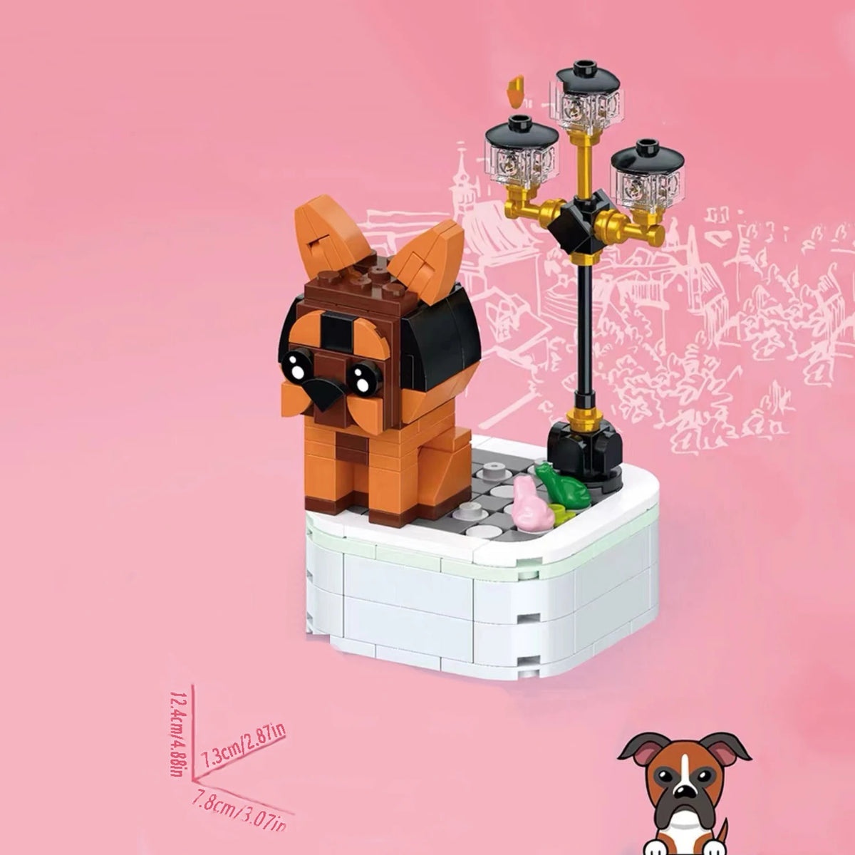 Pet Dog Series Potted Poodle Cute Dog Chihuahua Decoration Shepherd Dog Block Flower Puzzle Toy, Giftuzzle Toy, Gift for Friends CB DROPSHIPPING