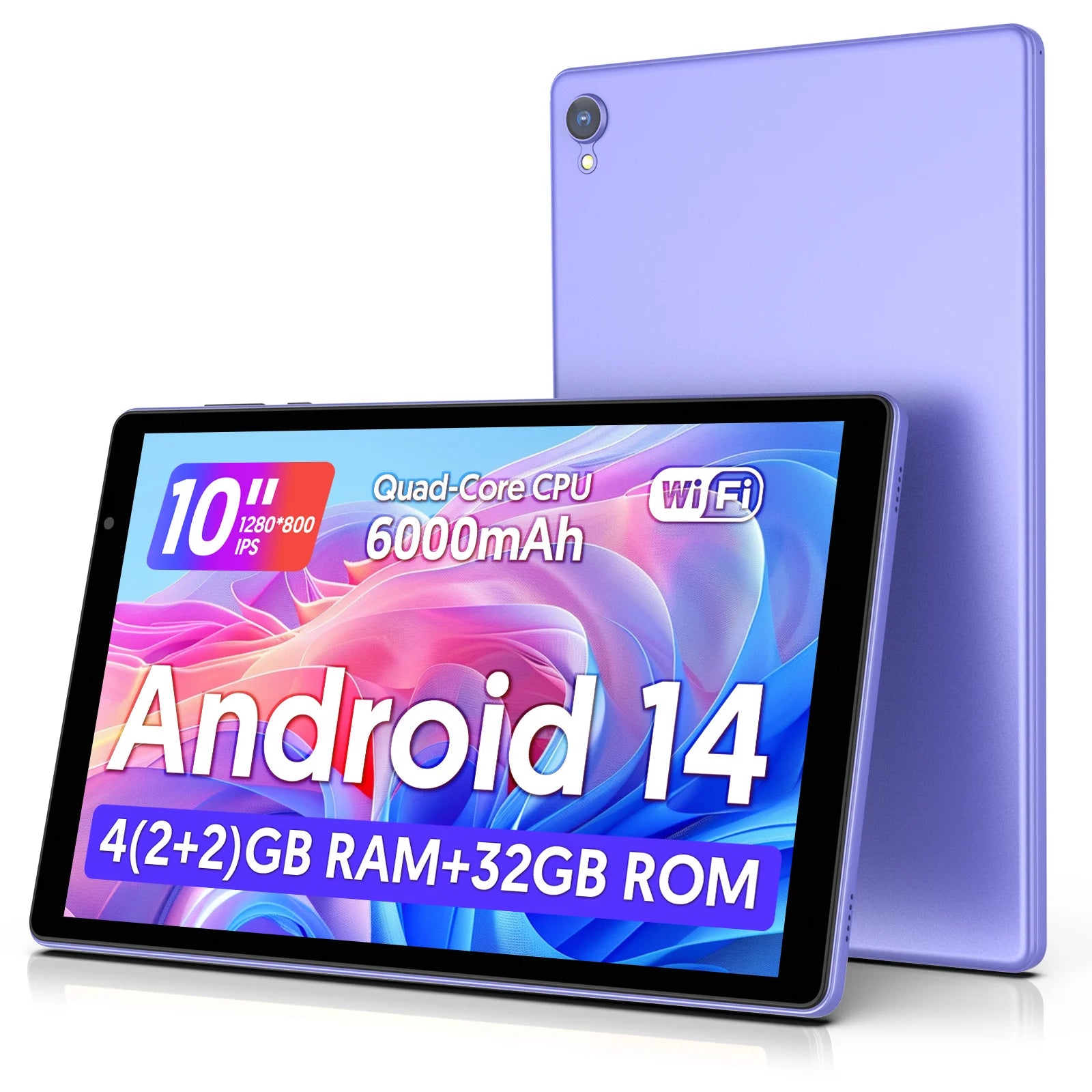 Latest Android 14 Tablet, 10-inch Tablet, Quad-core Processor, 5G WiFi, 4GB ROM + 32GB RAM, 1280*800 Resolution, 6000mAh Battery CB DROPSHIPPING