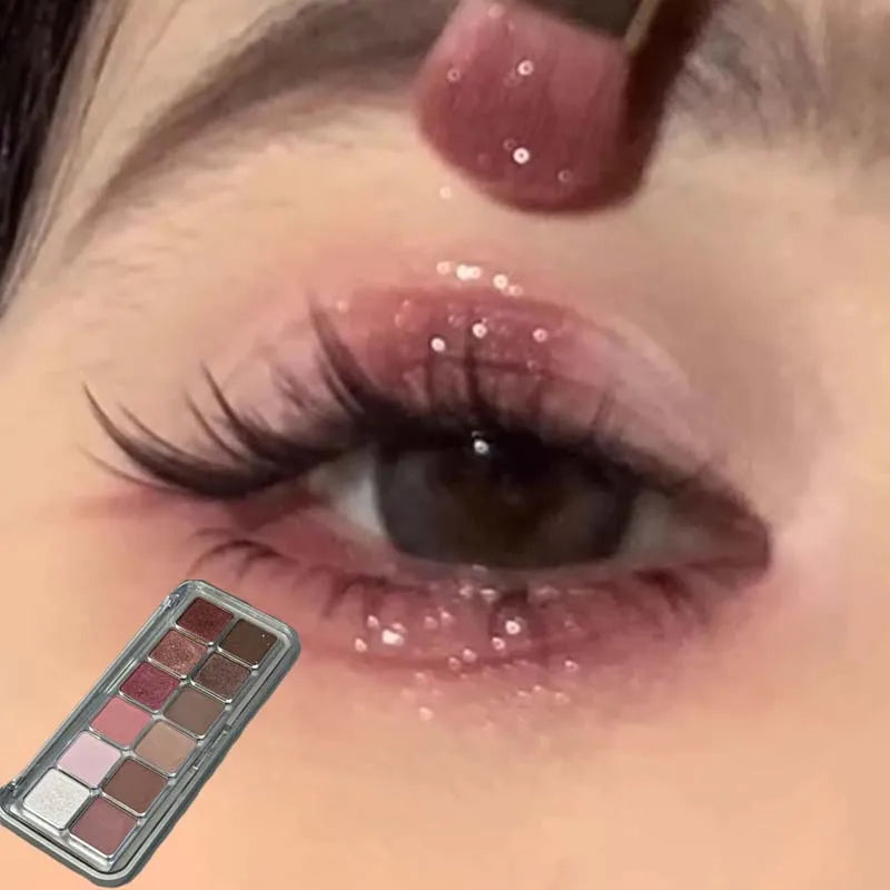 Eye Contour Makeup 12color Eyeshadow Palette Soft Matte Grey Pink Eyeshadow High Pigment Wine Red Brown Eye Shadow for Daily Use CB DROPSHIPPING