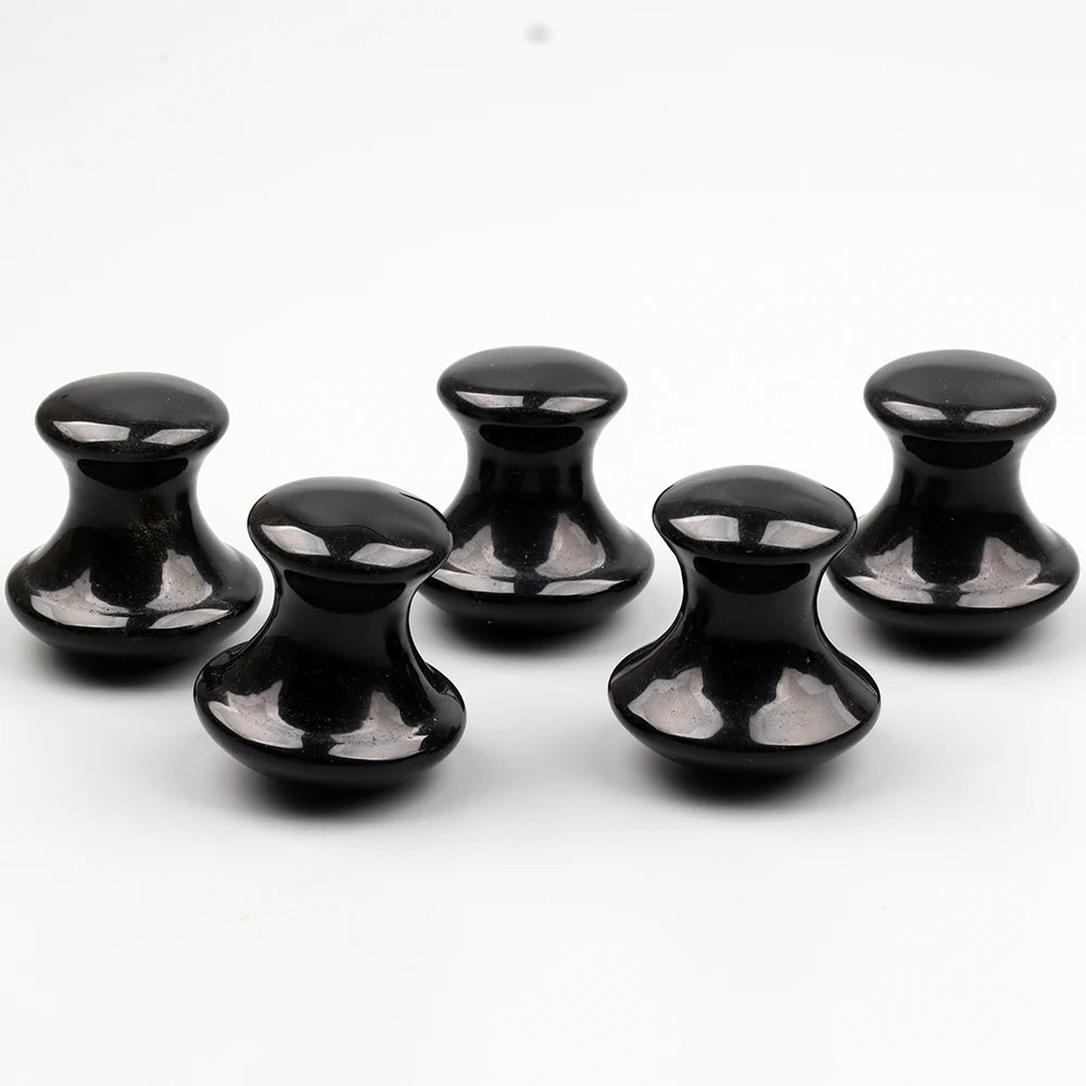 Obsidian Mushroom Face Care Massager Natural Crystal Gua Sha Tool Massage Head Eye Skincare Scraper Wrinkle Beauty Products CB DROPSHIPPING