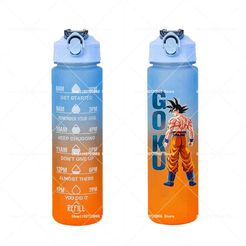 750ML Dragons Ball Water Cup Goku Anime Cartoon Drink Bottles Men Leak Proof Portable Plastic Large Sport Gym Straw Kettle Gift
