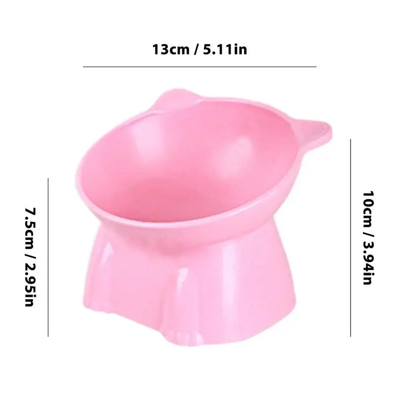 High Foot Pet Bowl Raised Tilted Cat Bowl Washable Plastic Combination Anti Tipping Drinking Water Non Slip for Cats Dogs CB DROPSHIPPING