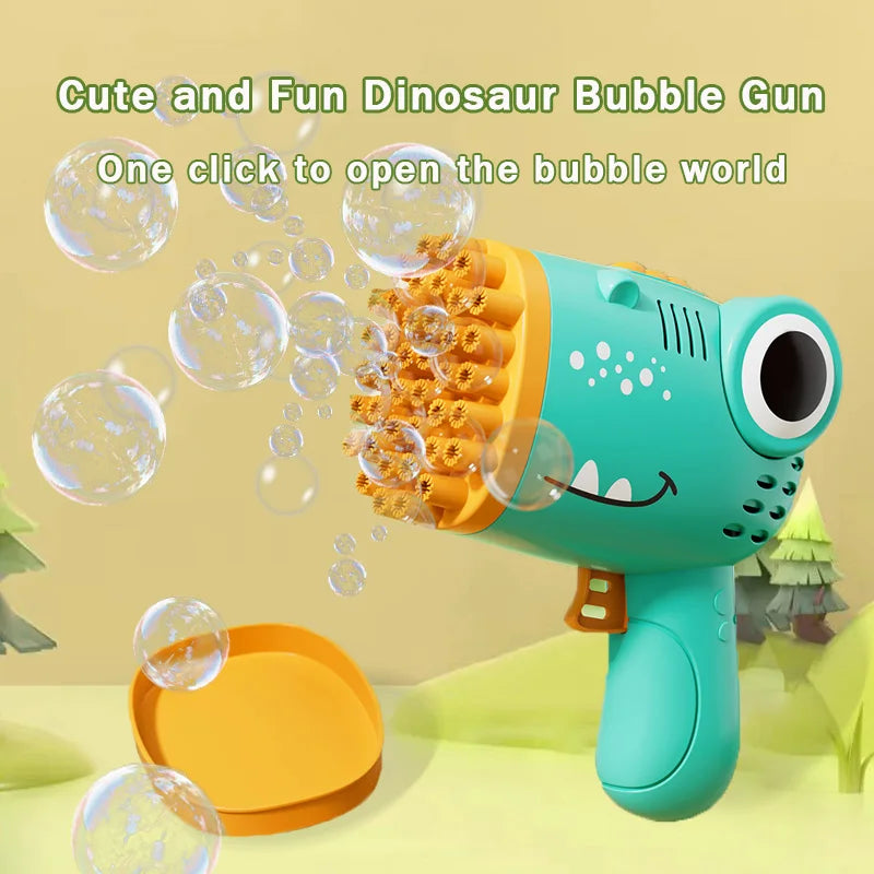 40 Hole Dinosaur Bubble Handheld Bubble Machine, Electric Bubble Gun Outdoor Wedding Party Toy(without Bubble Water) CB DROPSHIPPING